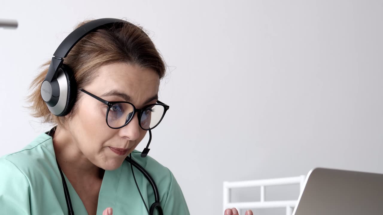 A doctor speaking to a patient on a video call